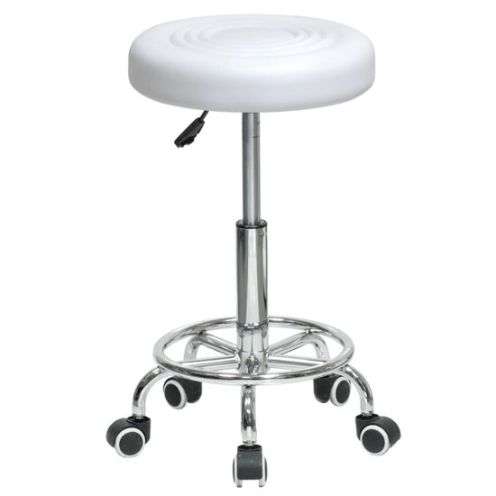 Табурет мягкий белый регулируемый современный (арт 5456) Фото 1