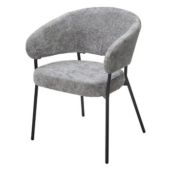 Стул на металлокаркасе мягкий с подлокотниками серый (арт 33487) - Фото 2