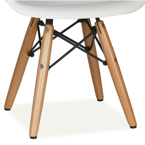 Полукресло с подлокотниками белое пластиковое eames (арт 29401) Фото 4