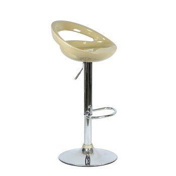 Стул барный ножки хром кремовый из пластика регулируемый (арт 6518) - Фото 2