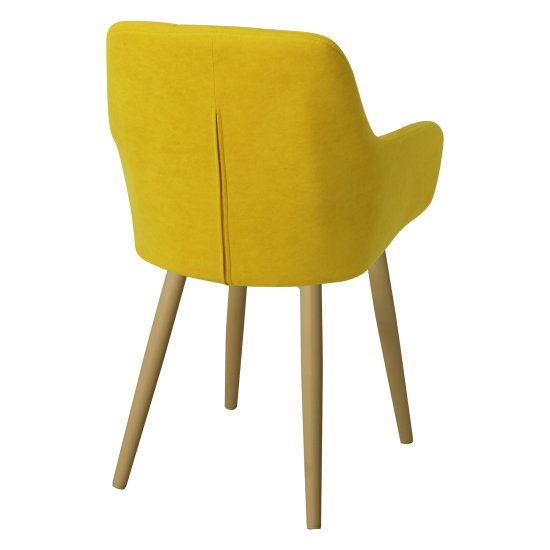 Полукресло желтое из велюра современное (арт 24461) Фото 2
