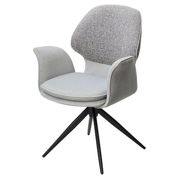 Стул-кресло дизайнерский с подлокотниками серый (арт 35512) - Фото 2