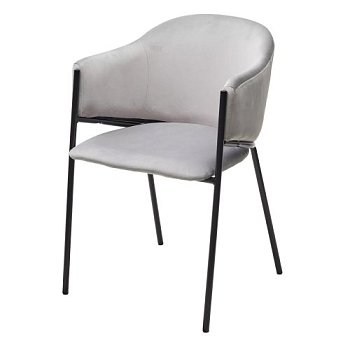 Стул на каркасе из металла с мягким сидением серый (арт 33619) - Фото 2