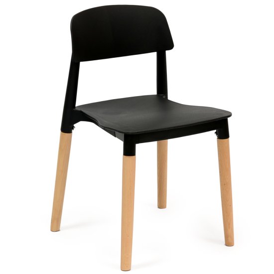 Стул для кухни деревянный черный пластиковый (арт 6607) Фото 1