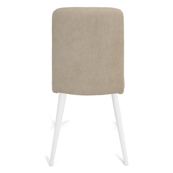 Стул на металлокаркасе мягкий кремовый из велюра (арт 18488) Фото 6