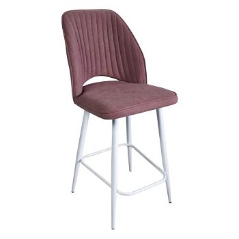 Полубарный стул на металлокаркасе мягкий красный (арт 31985) - Фото 2