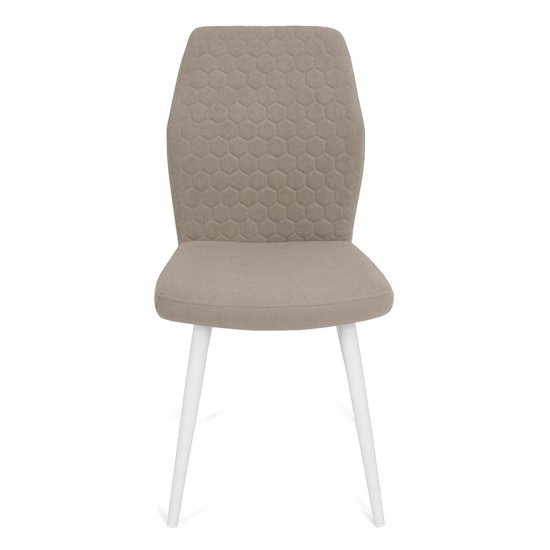 Стул на металлокаркасе мягкий бежевый современный (арт 19931) Фото 2