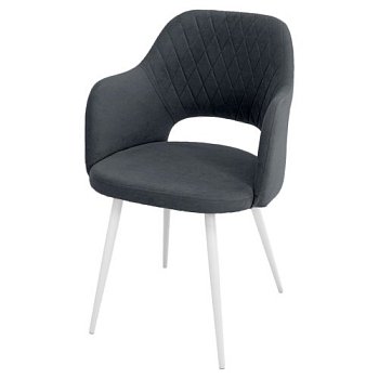 Стул для кухни с мягким сидением с подлокотниками серый (арт 27689) - Фото 2