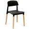 Стул для кухни деревянный черный пластиковый (арт 6607)