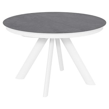 Стол раскладной из керамогранита серый на одной ножке (арт 35163) - Фото 2