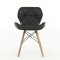 Стул из массива дерева с мягким сидением черный из экокожи eames (арт 5649)