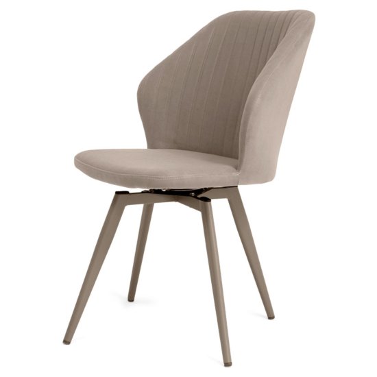 Стул на металлокаркасе бежевый велюровый (арт 14034) Фото 6