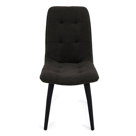Стул с черными ножками серый велюровый (арт 20624) Фото 2