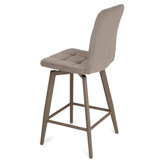 Стул полубарный кремовый из велюра (арт 35360) Фото 3