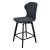 Барный высокий стул серый из велюра (арт 34158)