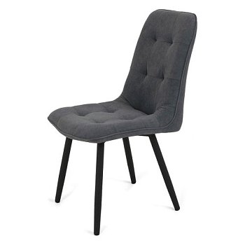 Стул на металлическом каркасе мягкий серый из велюра (арт 20533) - Фото 2