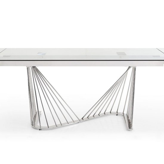 Кухонный стол раздвижной стеклянный прозрачный 180 см (арт 31470) Фото 1