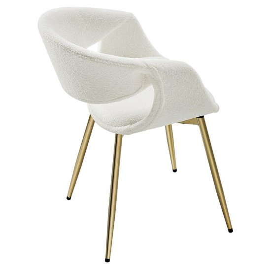 Стул на металлическом каркасе мягкий белый (арт 34791) Фото 7