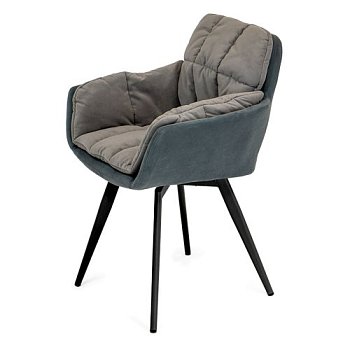 Стул для кухни серый из велюра (арт 33539) - Фото 2