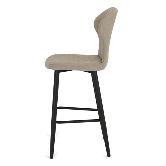 Стул барный на металлическом каркасе бежевый современный (арт 19733) Фото 2