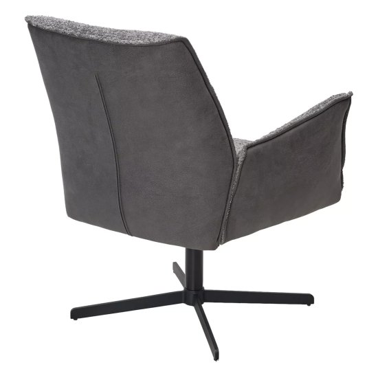 Полукресло ножки черные мягкое с подлокотниками серое (арт 33977) Фото 4
