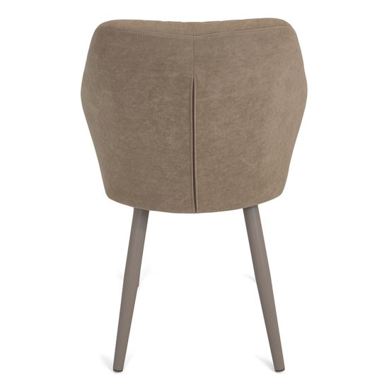 Стул на металлическом каркасе бежевый велюровый (арт 25897) Фото 6