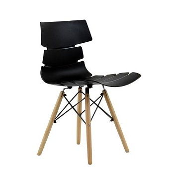 Стул черный из пластика современный (арт 6624) - Фото 2