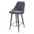 Барный стул на металлокаркасе серый из велюра (арт 28304)