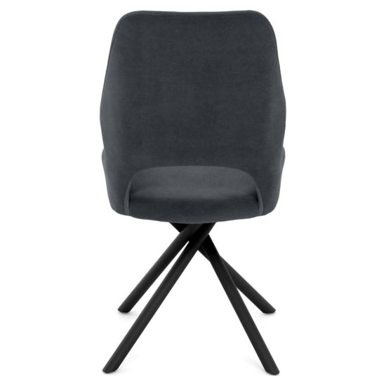 Стул ножки черные мягкий серый из велюра (арт 35532) Фото 6