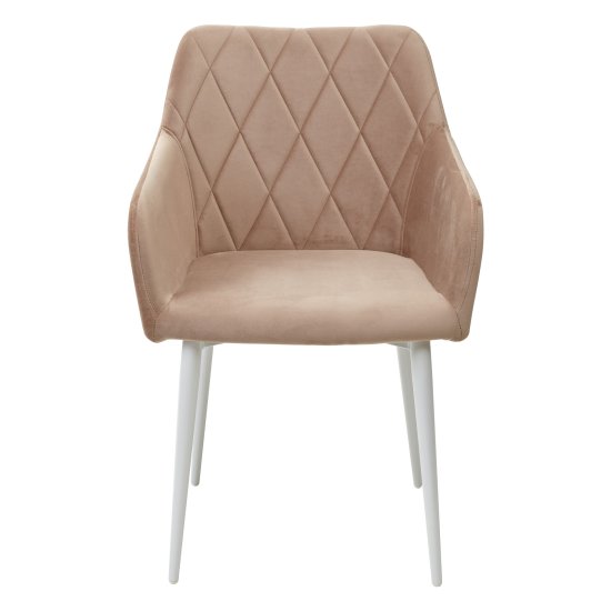 Стул-кресло с мягким сидением бежевый велюровый (арт 11543) Фото 3