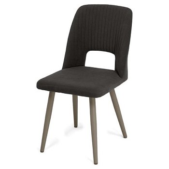 Стул для кухни на металлокаркасе мягкий коричневый из велюра (арт 35323) - Фото 2