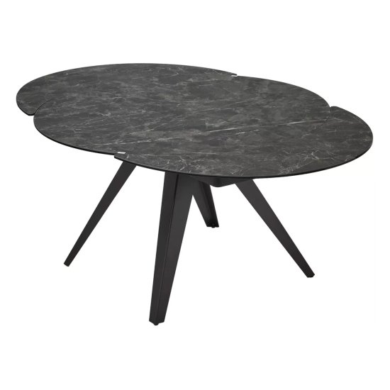 Стол обеденный раскладной круглый керамический серый (арт 33337) Фото 6