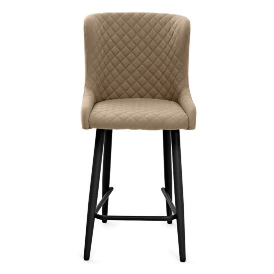 Стул полубарный с черными ножками мягкий велюровый (арт 23172) Фото 4