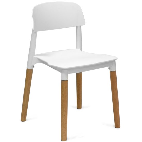 Стул деревянный белый пластиковый (арт 6606) Фото 1