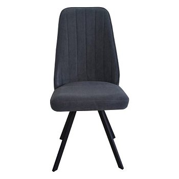 Стул ножки черные мягкий серый современный (арт 14938) - Фото 2