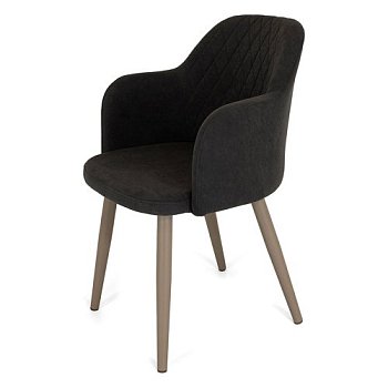 Стул-кресло с мягким сидением с подлокотниками из велюра (арт 29088) - Фото 2