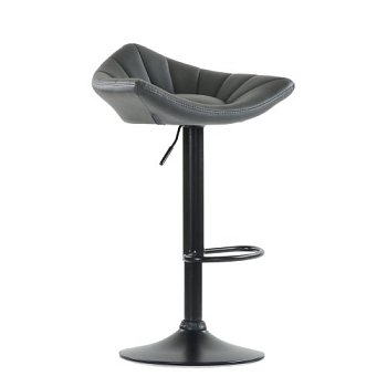 Стул барный мягкий серый из экокожи регулируемый (арт 6479) - Фото 2
