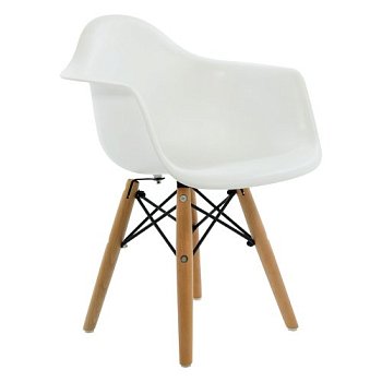 Полукресло с подлокотниками белое пластиковое eames (арт 29401) - Фото 2