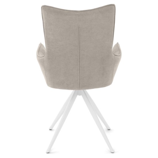 Стул дизайнерский слоновая кость велюровый современный (арт 35566) Фото 6