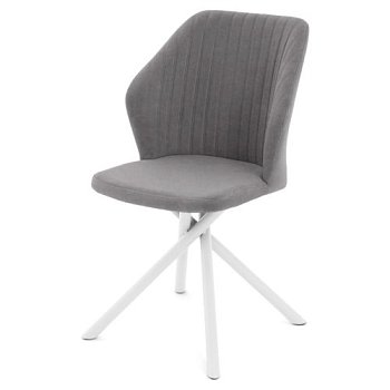 Стул для кухни металлический с мягкой обивкой серый велюровый (арт 35390) - Фото 2