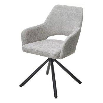 Стул металлический мягкий с подлокотниками серый (арт 33807) - Фото 2