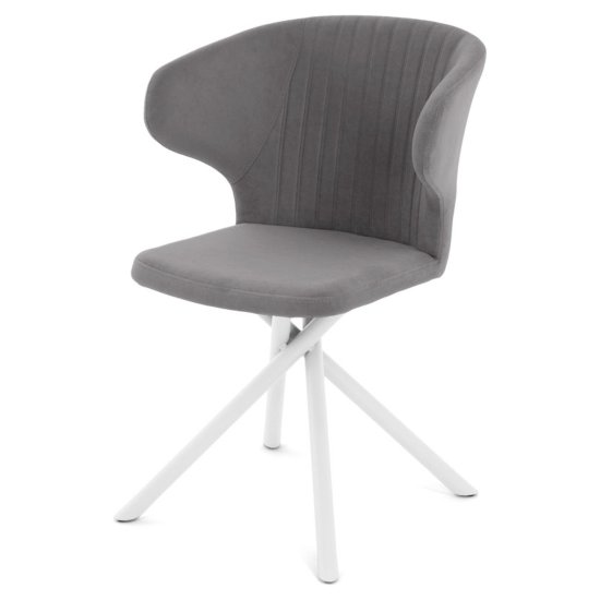 Стул серый из велюра современный (арт 35588) Фото 1