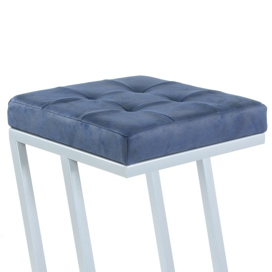 Табурет дизайнерский на металлокаркасе мягкий синий лофт (арт 11474) Фото 4