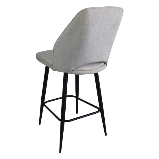 Полубарный стул на металлическом каркасе мягкий бежевый (арт 31987) Фото 2