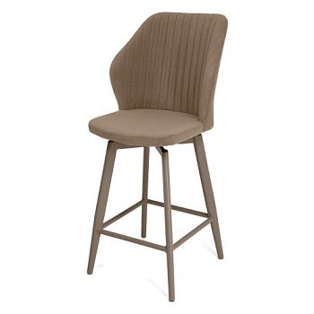 Барный стул на металлокаркасе мягкий с обивкой из велюра (арт 35432) - Фото 2