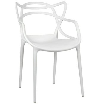 Стул ножки белые белый пластиковый в современном стиле (арт 6608) - Фото 2