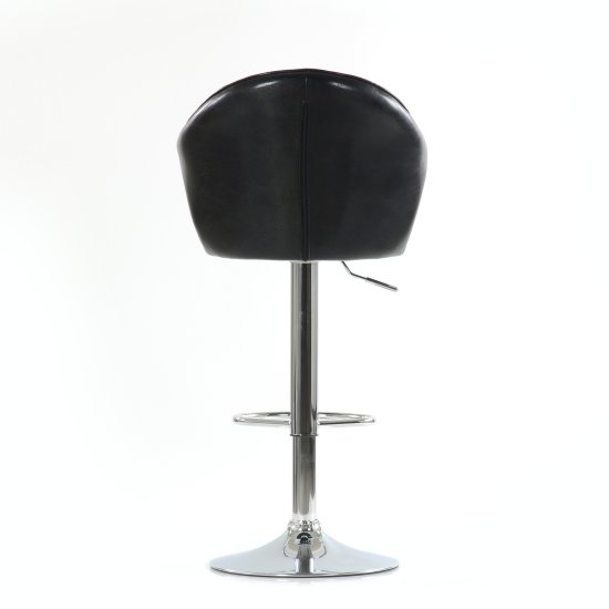 Барный стул на металлокаркасе мягкий черный регулируемый (арт 6465) Фото 4