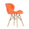 Стул деревянный с мягкой обивкой оранжевый eames (арт 6638)