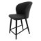 Полубарный стул мягкий коричневый из велюра (арт 22561)