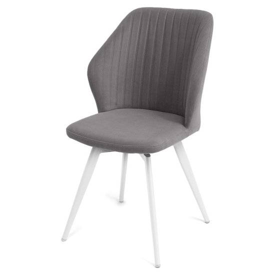 Стул на металлокаркасе серый из велюра (арт 25780) Фото 1